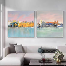 Carica l&#39;immagine nel visualizzatore della Galleria, Modern decoration Posters on the wall Pure Hand drawn Canvas Oil Painting hallway hanging Poster light luxury  living room mural