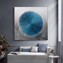 Carica l&#39;immagine nel visualizzatore della Galleria, Modern decor Blue Wall Art Poster Pure Hand-Painted Canvas Oil Painting hallway hanging Poster light luxury living room mural