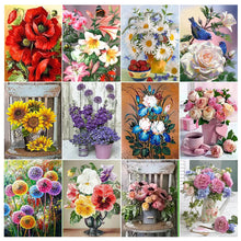 Charger l&#39;image dans la galerie, YOUQU fleurs bricolage diamant peinture mosaïque diamant broderie pleine place/rond strass peintre décoration de la maison cadeau