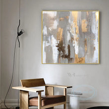 Carica l&#39;immagine nel visualizzatore della Galleria, New Abstract Gold Foil Oil Painting Handmade Art Decoration Canvas Picture Modern Home Hotel Restaurant Wall Art Hanging Poster