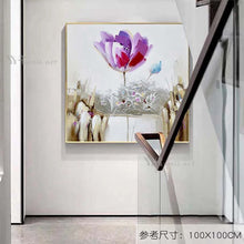 Cargar imagen en el visor de la galería, Floral Decoration Wall Poster Handmade Modern Abstract Texture Art Canvas Oil Painting Acrylic Frameless Custom Picture For Home