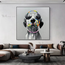 Carica l&#39;immagine nel visualizzatore della Galleria, Kawaii Puppy Cartoon Animal Decoration Acrylic Poster Handmade Canvas Oil Painting Wall Artwork Mural for Kids Room Living Room