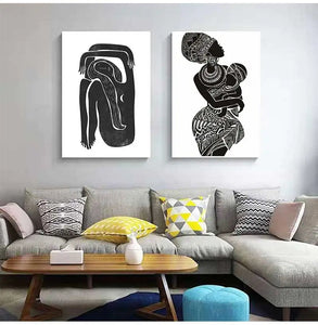 Imagen de pared blanca, póster impreso, decoración del hogar, mujer hermosa, cuadro sobre lienzo para pared del dormitorio abstracto, decoración de la habitación