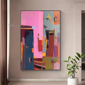 Amazing Abstract Oil Painting Colorful Handmade Canvas Hanging Poster Modern Home Wall Art Decor Living Room Porch Large Mural