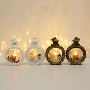 Santa Snowman Christmas LED Wind Lantern Ornaments New Year 2024 Kid Gift Christmas Tree Pendant Navidad Home Decoration Noel