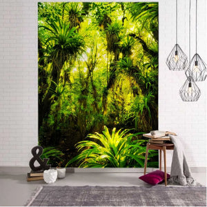 Tropical Plants Leaves Tapestry Jungle Palm Tree Wall Hanging Boho Psychedelic Room Wall Decor Nature Landscape Art Home Decor