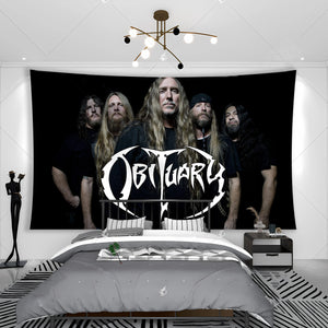 Obituarys-cubierta del álbum de banda, decoración de carteles musicales con esqueleto Interior de Death Metal, tapiz