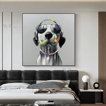 Carica l&#39;immagine nel visualizzatore della Galleria, Kawaii Puppy Cartoon Animal Decoration Acrylic Poster Handmade Canvas Oil Painting Wall Artwork Mural for Kids Room Living Room