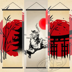 Rollos colgantes de lienzo tradicional japonés, imágenes impresas, arte de pared clásico, pintura, decoración del hogar, carteles modulares para sala de estar