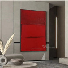 Laden Sie das Bild in den Galerie-Viewer, Abstract Handmade Canvas Oil Painting Wall Art Decor Poster Red Texture Acrylic Mural Living Room Bedroom Hotel Custom Picture
