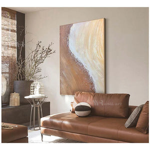 Decorative Paintings For Living Room Hand Drawn Texture Brown Oil Painting On Canvas Wall Art Poster Picture For Hotel Bedroom