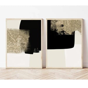 Pósteres minimalistas abstractos modernos en color Beige, negro y dorado, arte de pared, pinturas en lienzo, imagen impresa, decoración Interior del hogar para sala de estar