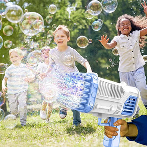 36 Holes Automatic Bubbles Machine With Colorful Light Angel-Bazooka Bubbles Gun Strong Wind Gatling Bubbles Gun Birthday Party