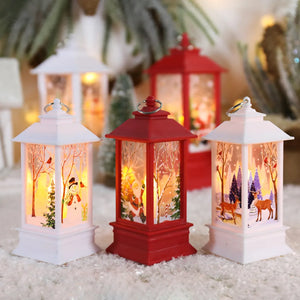 Christmas Santa Lantern Wind Lights Merry Christmas Decoration For Home Natal Navidad 2023 Xmas Ornaments Gifts New Year 2024