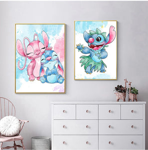 Disney Stitch Diamond Painting Cartoon Decorazione della camera da letto per bambini 5D Fai da te Completo rotondo/quadrato Ricamo a mosaico Regalo fatto a mano