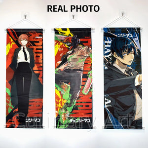 Anime Chainsaw Man Scroll Leinwand Makima Power Denji Aki Mitaka Asa Wandbehang Malerei Home Decor Manga Chainsaw Man Poster