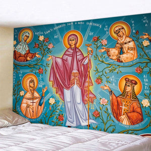 Murales de la Iglesia de Cristo, escenas psicodélicas, decoración del hogar, tapices artísticos, Hippie, bohemio, Tarot, ángeles, bonita decoración de pared de habitación, colgante de pared