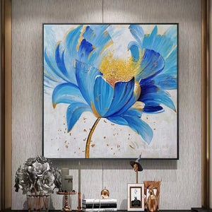 Painter Hand-Painted Flowers Blooming Wealth Mural Wall Art Canvas Oil Painting Restaurant Bedroom Living Room Decoration Poster