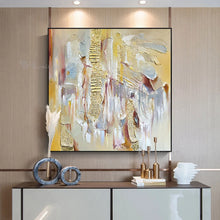 Laden Sie das Bild in den Galerie-Viewer, Wall Art Abstract Oil Painting Square Decor Poster Handmade Canvas Texture Mural Living Room Bedroom Restaurant Custom Picture