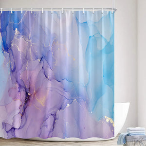 Rideaux de douche en marbre abstrait, créatif, noir, gris, violet, Art créatif, rideau de bain géométrique, ensembles de décoration de salle de bain nordique moderne