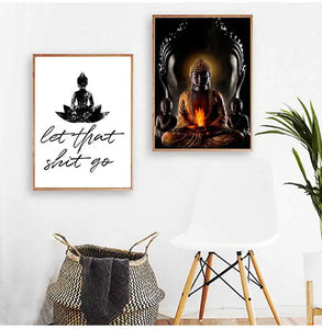 Cuadros en la pared, carteles de budismo en lienzo, decoración de pared, arte de pared de Dios Buda, impresiones en lienzo, pinturas artísticas de Buda en lienzo, budismo
