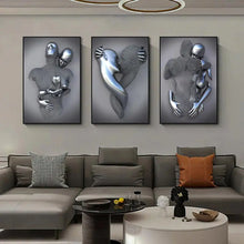 Carica l&#39;immagine nel visualizzatore della Galleria, Metal Figure Statue Canvas Painting Romantic Abstract Posters Prints Wall Art Pictures Modern Living Room Decorations for Home