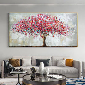 Arthyx,Handpainted Large Tree Landscape Oil Painting On Canvas, Modern Abstract Wall Art,Picture For Living Room,Home Decoration