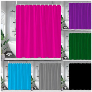 Simple Modern European style Shower Curtain Blue Purple Green Red Color Pattern Bathroom Polyester Cloth Hanging Curtains Sets