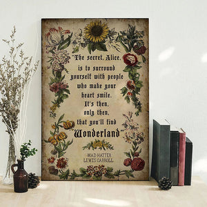 Inspirierendes Zitat Alice im Wunderland Poster Drucke Leinwand Malerei Cartoon Retro Wandkunst für Wohnzimmer Heimdekoration