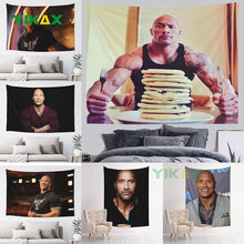 Carica l&#39;immagine nel visualizzatore della Galleria, Arazzo da parete The Rock Eating Blueberry Pancakes Stile bohémien Mandala Kawaii Room Decorazione da appendere a parete