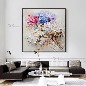 Home Decor Supplies 3D Texture Mural Wall Art Canvas Abstract Acrylic Floral Handmade Oil Painting for Dining Room Bedroom Study