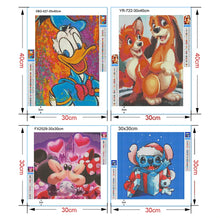 Cargar imagen en el visor de la galería, Pintura de diamantes de Disney, sirena de dibujos animados, mosaico de diamantes redondo completo, bordado de punto de cruz, decoración artesanal para habitación de niños