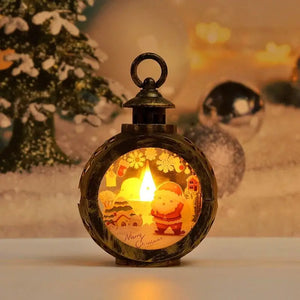 2023 Santa muñeco de nieve luz LED Retro vela lámpara de viento Navidad para nuevo para el hogar Año decoración navideña Natal Noel 2022 regalo de Navidad para niños