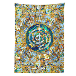 Tapiz Vertical con símbolo de Choku Reiki, 7 estilos, Mandala indio, colgante de pared, tela de altar espiritual, esterilla de Yoga, alfombras de meditación