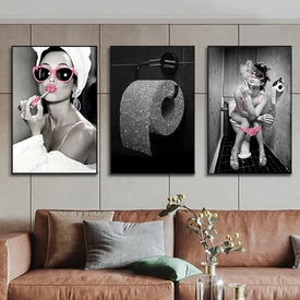 Póster de Audrey Hepburn para fumar, chica Sexy, pintura en lienzo, rollo de papel higiénico, imagen artística de pared, decoración moderna para el hogar y el baño