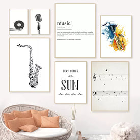 Черно-белый микрофон, фото постер, музыкальная настенная живопись, печать на холсте, винтажная картина, картина для любителя джазовой музыки, подарок, декор для спальни