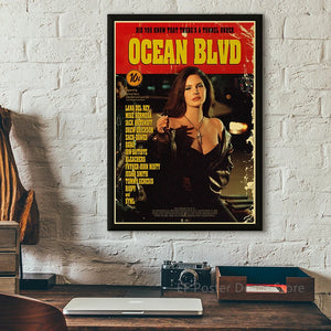Лана Дель Рей Ретро принты постеров певица, известная как Лиззи Грант, обложка музыкального альбома, живопись LDR, винтажная домашняя комната, бар, кафе, художественный декор стен