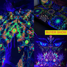 Carica l&#39;immagine nel visualizzatore della Galleria, UV Reattivo Fluorescente Mandala Elefante Arazzo Hippie Psichedelico Teschio Cielo stellato Appeso a parete Panno Bohemia Home Room Decor