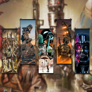 Pintura en lienzo de película Star Wars, póster de Boba Fett, cuadro de pared clásico, rollos colgantes, Cuadros, Mural de decoración del hogar para sala de estar