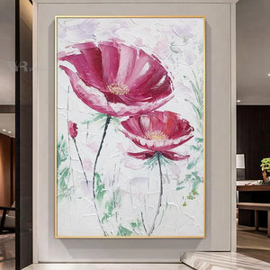 Modern Wall Art Picture Red Flower Poster For Living Room Home Decoration Abstract Diagram Hand Painted Oil Painting On Canvas