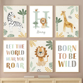 Lion Giraffe Zebra Jungle Animals Nursery Wall Art Canvas Painting Nordic Posters And Prints Wall Pictures Baby Kids Room Decor