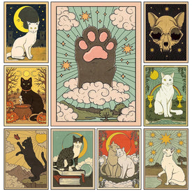 DIY 5d pintura de diamante Kits de punto de cruz Tarot gato mosaico de diamantes completo bordado cuadro con dibujo de diamantes de imitación decoración del hogar nuevo