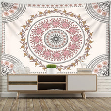 Carica l&#39;immagine nel visualizzatore della Galleria, Fiori rosa Mandala Arazzo appeso a parete Bohemian Hippie Estetica Room Art Home Decor Sfondo Panno