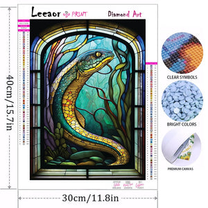 Stained Glass Art 5D Diy Diamond Painting New Year 2023 Animal Cross Stitch Kit Sea Life Pixel Art Mosaic Embroidery Home Decor