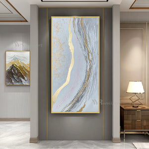 Gold Foil Decorative Painting Handmade Oil Painting On Canvas Wall Art Decor Mural Modern Abstract Pop Aesthetic Hanging Poster