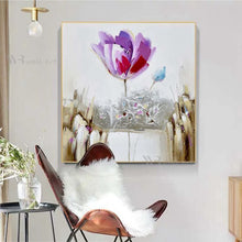 Cargar imagen en el visor de la galería, Floral Decoration Wall Poster Handmade Modern Abstract Texture Art Canvas Oil Painting Acrylic Frameless Custom Picture For Home