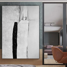Carica l&#39;immagine nel visualizzatore della Galleria, Nordic Modern Abstract Black Gray and White Wall Poster Home Decor Hand Painted Oil Painted On Canvas For Living Room Entrance