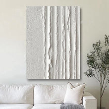 Carica l&#39;immagine nel visualizzatore della Galleria, Pittura murale moderna arte pesante strutturata spessa 3D astratta pittura acrilica bianca immagine su tela arte dipinta a mano opere d&#39;arte da parete