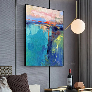 Beautiful Abstract Landscape Wall Picture For Room Decor Hand Painted Oil Painting On Canvas Art Hanging Picture For Living Room