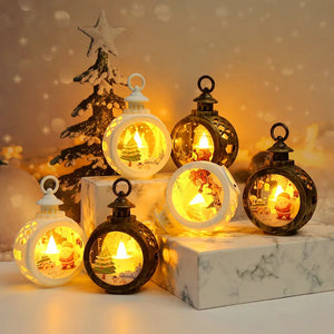 Adornos de luz de Año Nuevo para Navidad, linterna de viento portátil, decoraciones para árboles de Navidad, regalos para niños, decoración del hogar, 2023